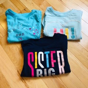Bundle of THREE long sleeve Carter T-shirts
